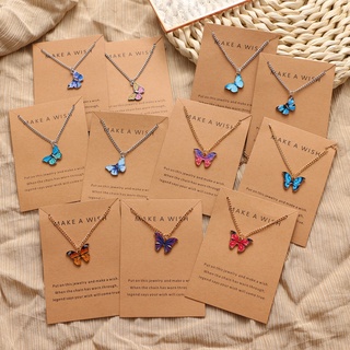 ภาพหน้าปกสินค้าDripping glaze butterfly pendant necklace pendant clavicle chain for women ซึ่งคุณอาจชอบสินค้านี้