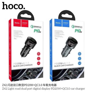 Hoco​ Z42 แท้100% หัวชารจ์​รถรุ่นใหม่ล่าสุด​ PD20W+QC3.0​A​ พร้อมหน้าจอ LCD Digital Display jr_gadget