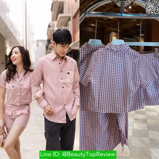 VSM4042-Pink ชุดเซ็ทคู่รัก เสื้อผู้ชาย+ชุดผู้หญิง