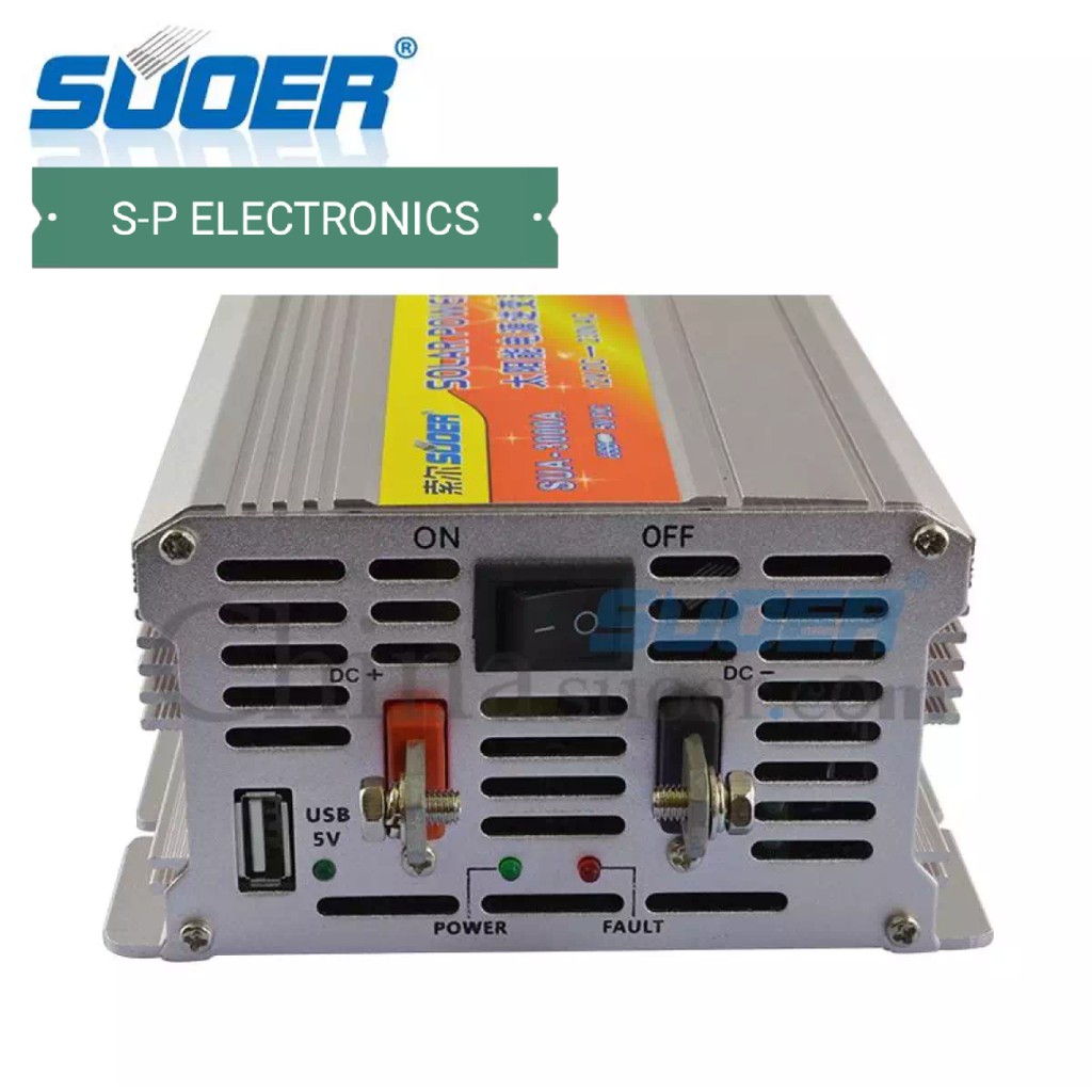 ภาพสินค้าSuoer อินเวอร์เตอร์ 12V 3000VA 12V to 220V Portable Smart Power Inverter(แถมสายต่อแบต) จากร้าน sp_electronics บน Shopee ภาพที่ 5