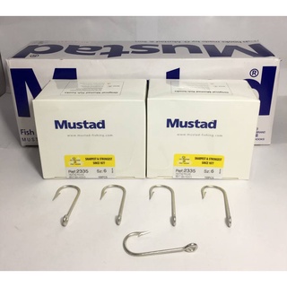 เบ็ด ตรากุญแจ Mustad 2335 เบ็ดประมงหน้าตรง เบอร์ 13-20 กล่อง/100ตัว