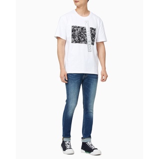 HH Calvin Klein MENS เสื้อยืด รุ่น J316788 YAF สีขาว เสื้อยืดผ้าฝ้าย