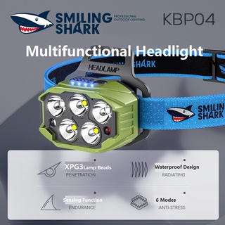 ภาพหน้าปกสินค้าOriginal SmilingShark KBP04 ไฟฉายคาดหัว ไฟหน้า ไฟหน้าแบบมัลติฟังก์ชั่นไฟฉาย LED เซ็นเซอร์ตรวจจับความเคลื่อนไหว 350 Lumens ไฟหน้า USB ชาร์จ IPX4 กันน้ำกลางแจ้งเดินป่าตกปลาตั้งแคมป์ร้องไห้วิ่งปีนเขาภูเขาหิมะไฟฉุกเฉินแสงสีแดง ไฟหน้าแฟลช ซึ่งคุณอาจชอบสินค้านี้