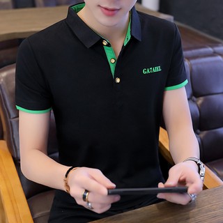 ผู้ชายpoloแนวโน้มเสื้อแขนสั้นTเสื้อยืดปกฤดูร้อนบางสบายๆครึ่งแขนเสื้อพอลเสื้อผู้ชาย