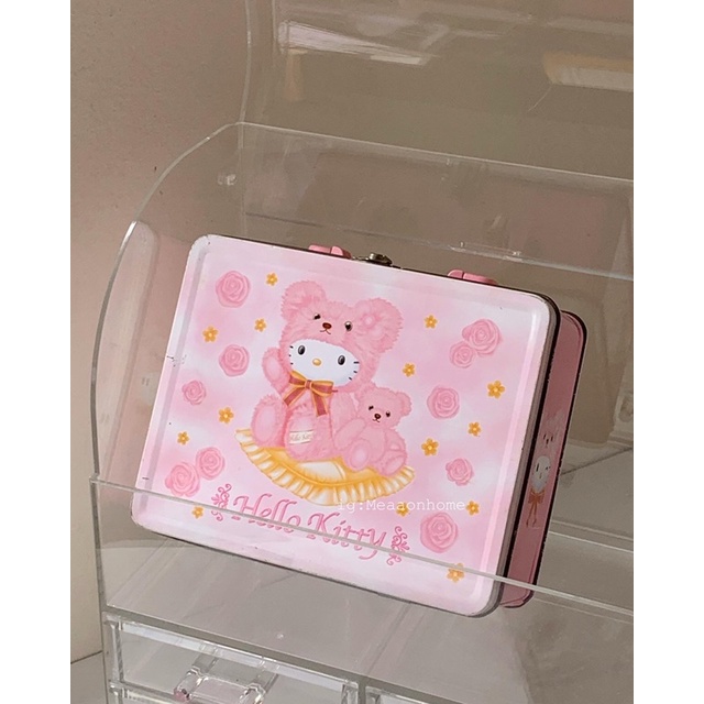 hello-kitty-pink-teddy-sanrio-2002-กล่องเหล็กคิตตี้-กล่องคิตตี้-ของใช้คิตตี้