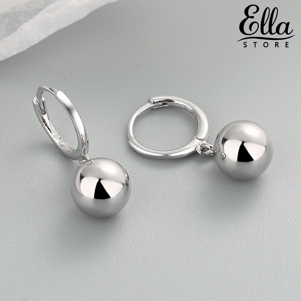 ellastore123-ต่างหูห่วงสั้น-น้ําหนักเบา-สีพื้น-ของขวัญวันเกิด-สําหรับผู้หญิง-1-คู่