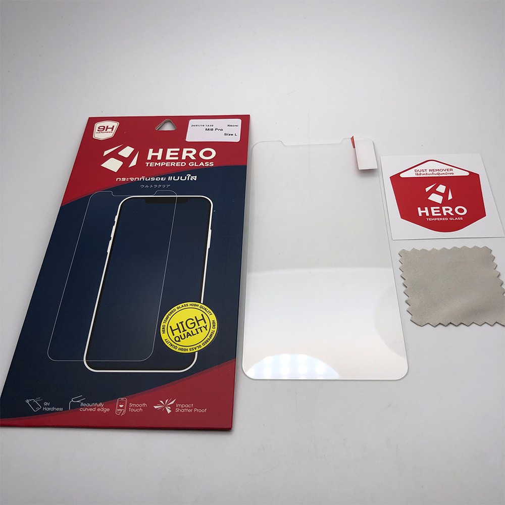 xiaomi-mi-8-pro-ฟิล์มกระจกนิรภัยยี่ห้อ-hero-tempered-glass