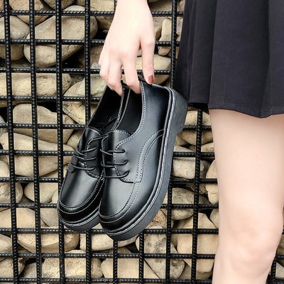 ภาพหน้าปกสินค้าเล็ก รองเท้าหนัง หญิง นักเรียน เวอร์ชั่นเกาหลี ใหม่ อังกฤษ หยาบ กับ ร้อย เอา สังคม รองเท้าเดียว รองเท้า lolita201209