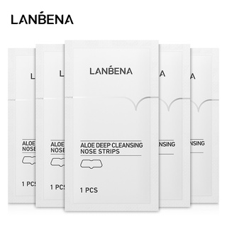 Lanbena แถบว่านหางจระเข้ กําจัดสิวเสี้ยน สิวหัวดํา จมูก ดูแลผิว รูขุมขน หดตัว 5 ชิ้น