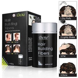 dexe-hair-ไฟเบอร์เพิ่มผมหนา-ปิดผมบาง-ขนาด-22-กรัม-สีดำ-แก้ปัญหาผมบาง-ผมน้อย