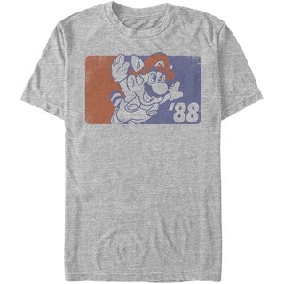 【🔥🔥】100%cotton เสื้อยืดคอวีผู้ชาย Nintendo Mens Mario Raccoon Suit 1988 T-Shirt men เสื้อ ยืด ผู้ชาย คอกลม โอเวอร์ ไซ