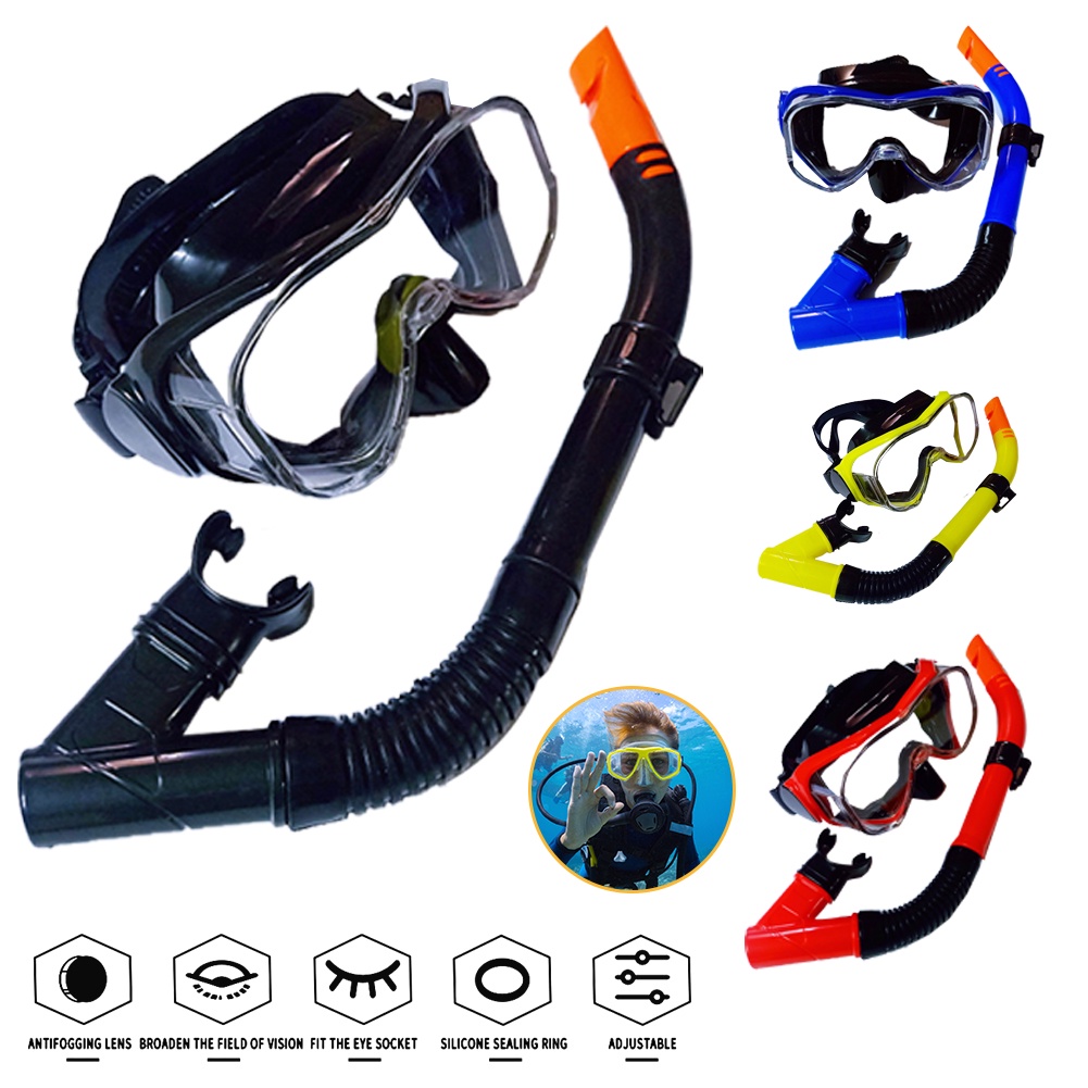 scuba-snorkeling-mask-แว่นตาว่ายน้ำสำหรับดำน้ำมุมกว้างพร้อมระบบหายใจแบบแห้ง