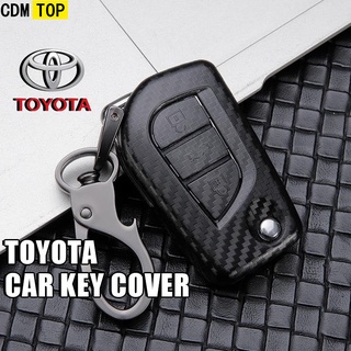 เคสกุญแจรีโมทรถยนต์ แบบแข็ง คาร์บอนไฟเบอร์ สําหรับ Toyota Hilux Rogue &amp; Revo Innova Fortuner