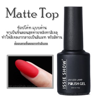 สินค้า Matte Topcoat ขวดดำ Nature 6ml Issie How ท็อปโค้ทเจล เปลี่ยนสีเจลให้เป็นสีแมท