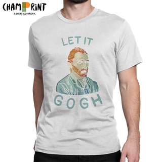 มาใหม่ เสื้อยืดลําลอง ผ้าฝ้าย 100% แขนสั้น คอกลม พิมพ์ลาย Let It Gogh Van Gogh 19th Dutch สําหรับผู้ชายS-5XL