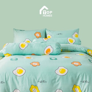 สินค้า TOPHOMEE Premium ผ้าปูที่นอน6ฟุต 3.5ฟุต ชุดเครืองนอนครบชุด 3.5ชิ้น/2ชิ้น 5ฟุต/3 ชิ้น Poached Egg