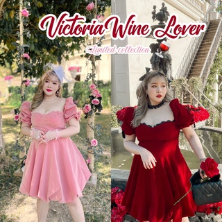 Calorie Fashion : CL258 Victoria wine lover dress  เดรสสาวอวบ  ชุดสาวอวบ ชุดออกงานสาวอวบ