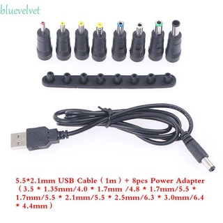 Bluevelvet อะแดปเตอร์พาวเวอร์ซัพพลาย Dc 8 ชิ้น 8 In 1 Usb To Dc Jack