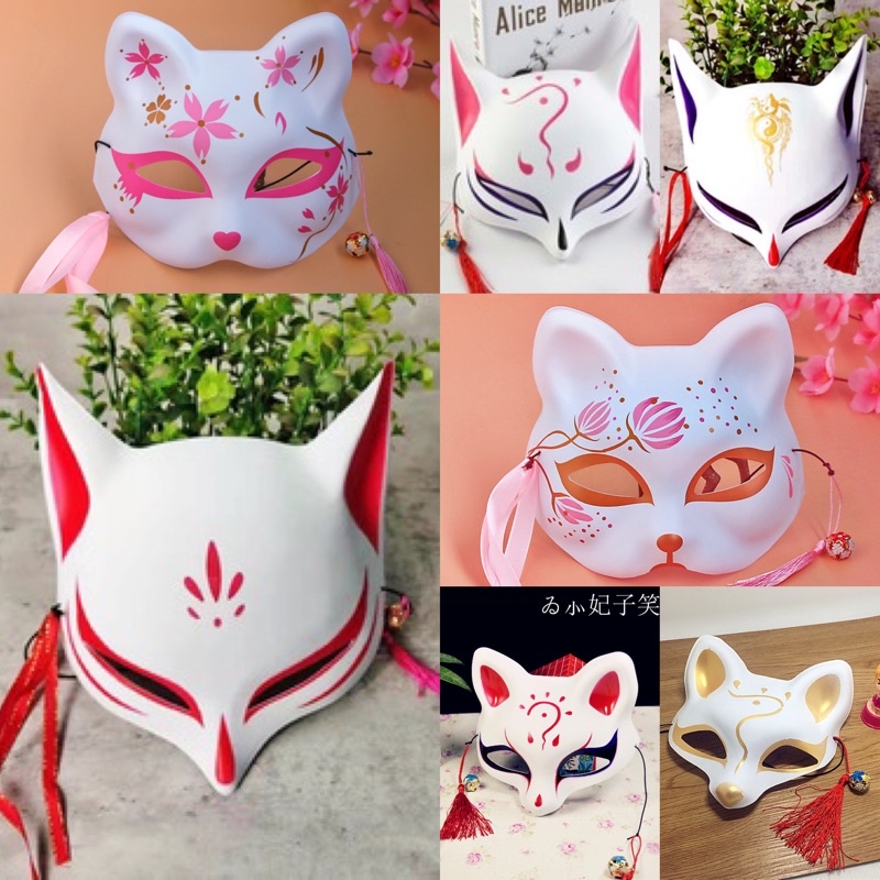 ภาพสินค้าหน้ากากญี่ปุ่น หน้ากากจิ้งจอก หน้ากากแมว หน้ากากฮาโลวีน หน้ากากแฟนซี จากร้าน yuukge บน Shopee ภาพที่ 3
