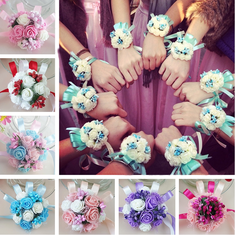 สร้อยข้อมือช่อดอกไม้-corsage-ช่อดอกไม้เพื่อนเจ้าสาว-1-ชิ้น