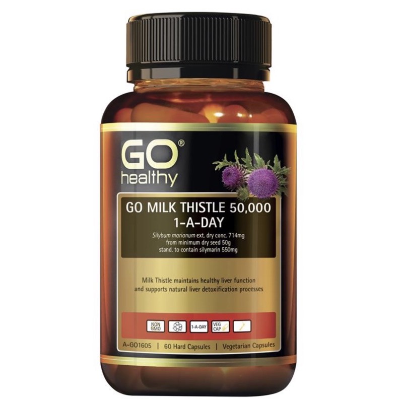 ภาพหน้าปกสินค้าGO Healthy Milk Thistle 50000mg 1-A-Day 60 เม็ด(สินค้า pre-order)