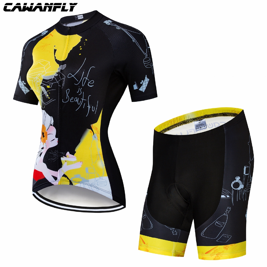 cycling-jersey-โรงงานโดยตรง-cawanfly-quick-dry-women-cycling-jersey-cycling-clothing-clothing-large-size