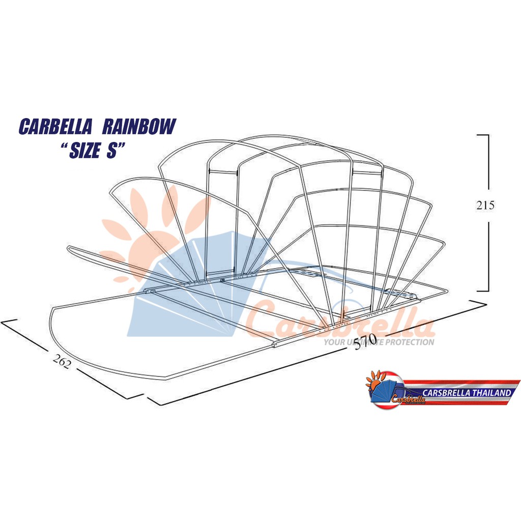 โรงจอดรถสำเร็จรูปพับเก็บได้-carsbrella-รุ่น-halfmoon-size-s-สำหรับจอดรถยนต์ขนาดเล็ก-กลาง