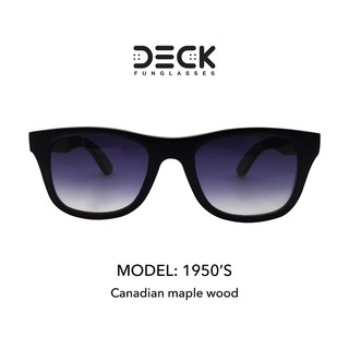DECK  แว่นตากันแดด รุ่น 1950S (Black/Green) กรอบไม้จริง งานแฮนด์เมด *ของแท้ ประกันศูนย์*