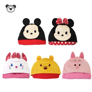 DISNEY Tsum Tsum ผ้าคลุมไหล่มีฮู้ดมิกกี้ มินนี่ แมวมารี พูห์ พิกเลต ขนาด 30x60 นิ้ว