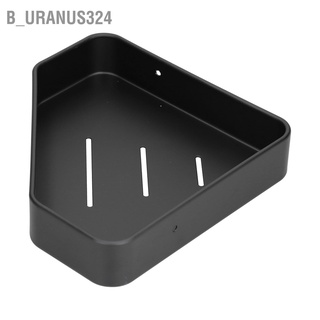 B_uranus324 Black Corner Shower Caddy Aluminium Alloy for Bathroom Toilet Kitchen Dorm with 2 Hooks