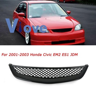 กระจังหน้ารถยนต์ ABS สีดําเงา สําหรับ Honda Civic JDM Type R 2001-2003