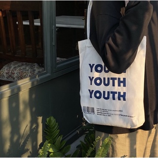 youth tote bag กระเป๋าผ้าแคนวาสสไตล์เกาหลี