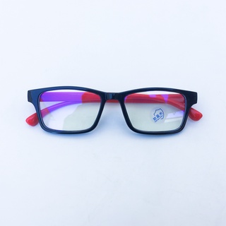 แว่นตาเด็ก แว่นตากรองแสงสีฟ้า เลนส์ blue block ทรงเหลี่ยม 9802