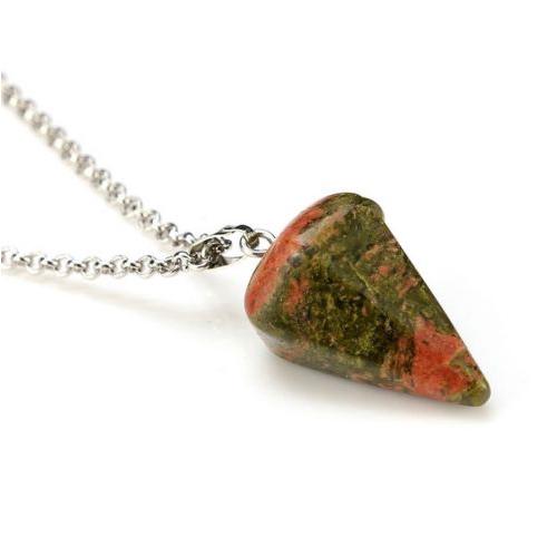 Natural Gemstone Crystal Healing Stone Bead Pendant Necklace