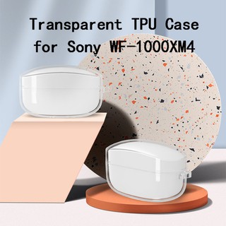 เคสหูฟังไร้สาย TPU แบบนิ่ม พร้อมคาราบิเนอร์ สําหรับ Sony WF-1000XM4 WF1000XM4
