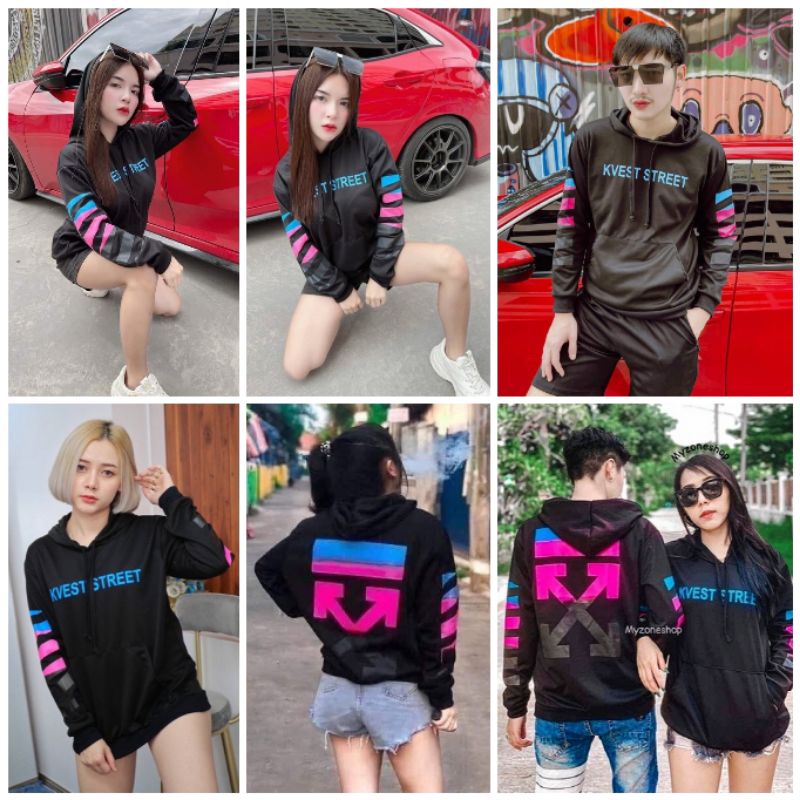 ภาพหน้าปกสินค้าOff-White(รวม)เสื้อยืดออฟไวท์ ฉลาม สกรีนด้านหน้าและหลัง (พร้อมส่ง) ️