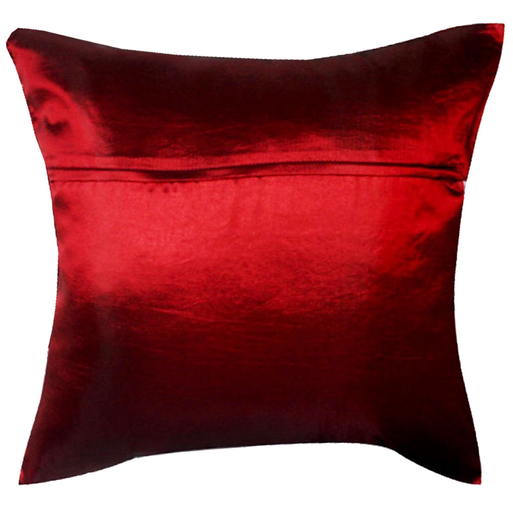 a16-thai-silk-pillow-covers-ปลอกหมอนอิง-ไหมไทยลายปักดอกกุหลาบ-16-16-นิ้ว-1-คู่-สีแดง