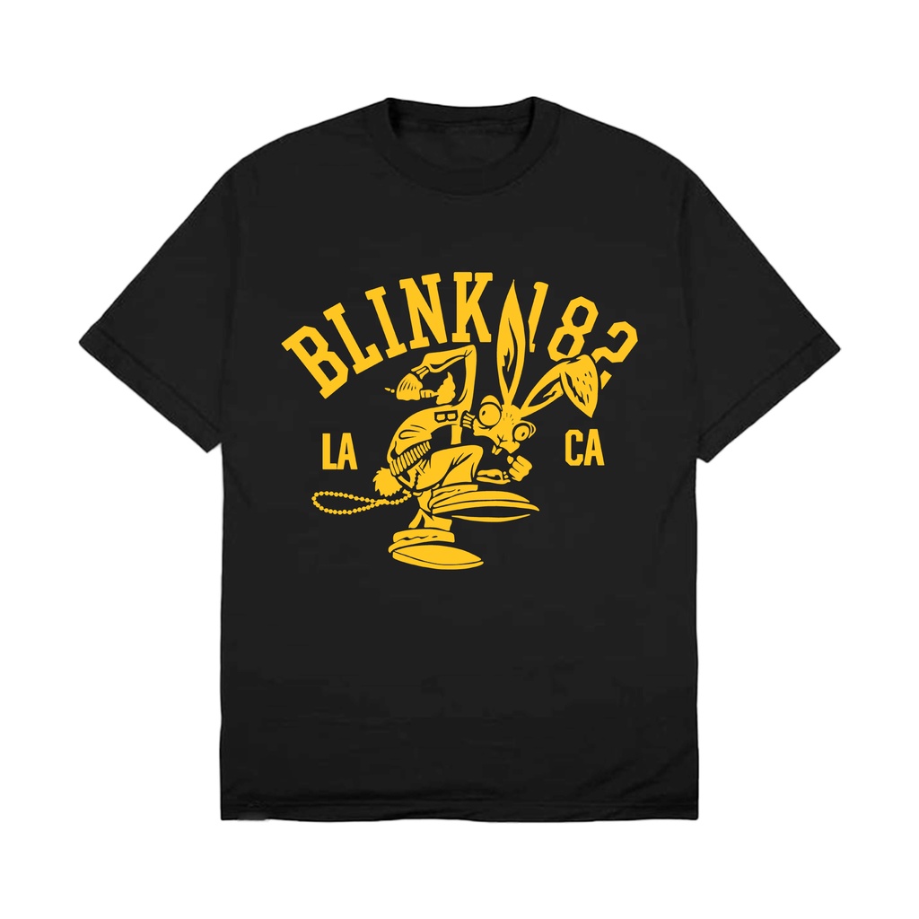 เสื้อยืดสีดำอินเทรนด์rockerstar-เสื้อยืด-ลาย-band-blink182-college-mascot-สําหรับเด็กs-4xl