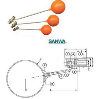 SANWA ลูกลอย ลูกลอยแทงค์น้ำ ขนาด 1/2