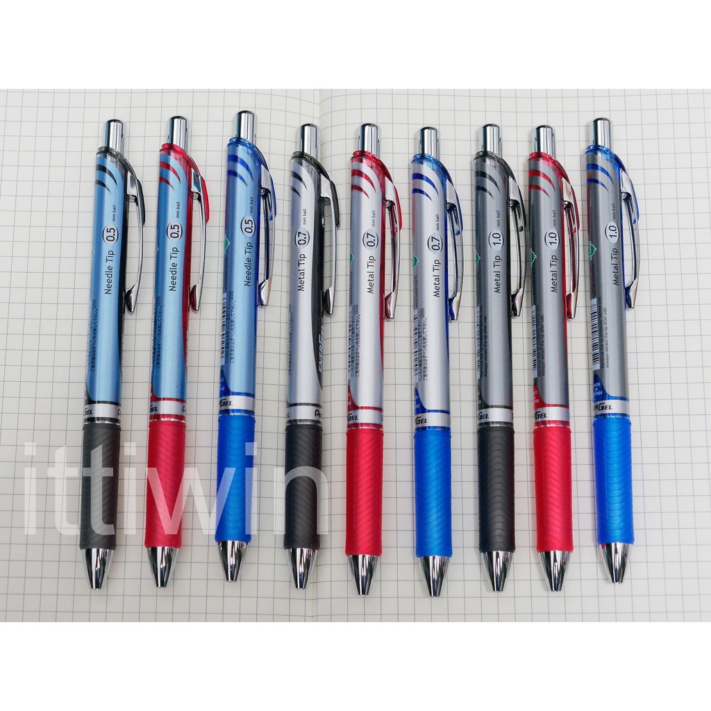 ราคาและรีวิวปากกาเพนเทล Pentel Energel )) 0.5 - BLN75; 0.7 - BL77; 1.0 - BL80