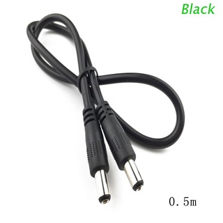 BLACK DC Power Plug 5.5 x 2.1mm Male To 5.5 x 2.1mm Male CCTV Adapter Connector Cable