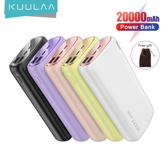 สินค้า Kuulaa พาวเวอร์แบงค์ 26800mAh แบบพกพา 20000 mAh สีมาการอง สําหรับ Xiaomi Mi