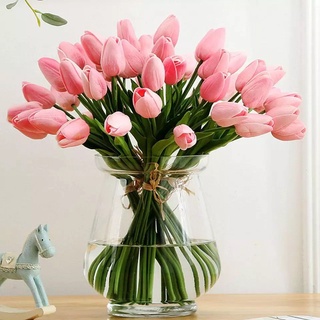 พร้อมส่งจากไทย ดอกไม้ปลอม ดอกทิวลิป tulipflowerตกแต่งบ้านตัวดอกทำจากPUนิ่งเหมือนจริงดอกไม้พร๊อบถ่ายรูปของขวัญดอกประดิษฐ์