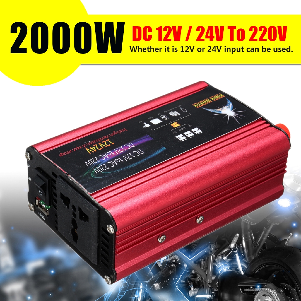 อินเวอร์เตอร์แปลงไฟ-usb-3000w-dc12-24v-เป็น-ac-220v-สําหรับรถยนต์