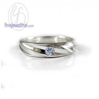 Finejewelthai-แหวนอะความารีน-แหวนพลอย-แหวนเงินแท้-พลอยประจำเดือนเกิด-Aquamarine-Silver-Ring-Birthstone-R1259aq