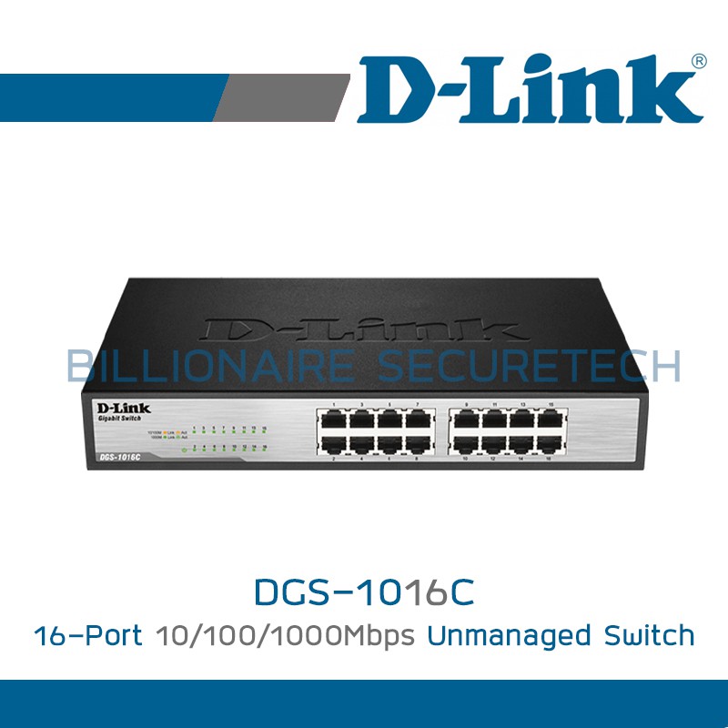 ภาพหน้าปกสินค้าD-LINK DGS-1016C 16-Port Gigabit Unmanaged Switch BY BILLIONAIRE SECURETECH