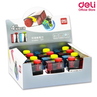 Deli 68660 Pencil Sharpener กบเหลาดินสอ แบบพกพา ปรับใบมีดได้ 4 มุม (แพ็ค 12ชิ้น) กบ กบเหลาดินสอแฟนซี เครื่องเขียน กบเหลา