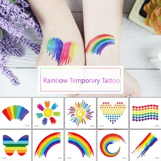 【Magic Tattoo】สติกเกอร์รอยสักชั่วคราว ลายผีเสื้อ สีรุ้ง กันน้ํา ติดทนนาน
