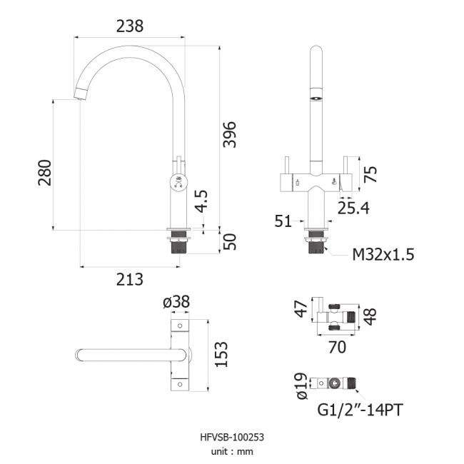 30-09-vrh-hfvsp-100253-ก๊อกน้ำดื่ม-น้ำใช้-ร้อน-เย็น-แบบตั้งพื้น-stop-valve-รุ่น-duo-pro