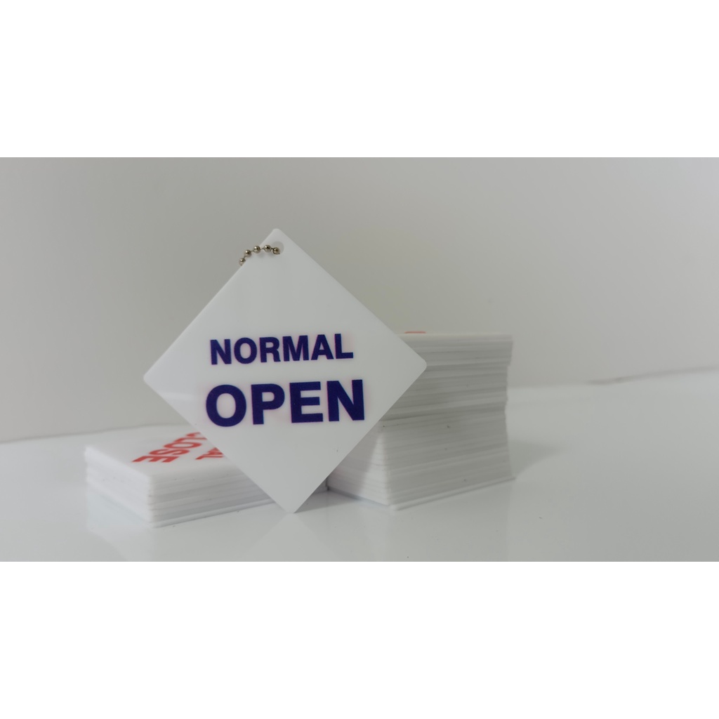 ป้ายบ่งชี้การเปิดและปิดภาษาอังกฤษสำหรับวาล์ว-normal-open-normal-close-แพ็ค-3-6-12